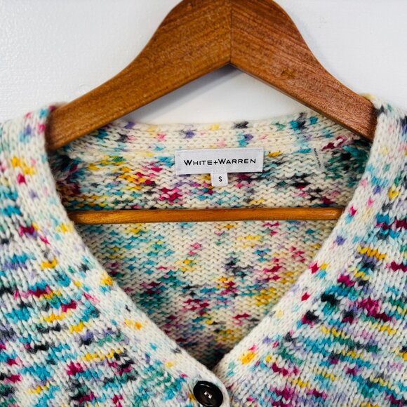 LIKE NEW | White + Warren | Alpaca Blend Watercolor Cardigan Sweater | small - Picture 5 of 5